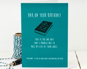 Funny Birthday Card For Dads; Bad Dad Jokes; Funny Card For Dad; Funny Dad Card; GC406