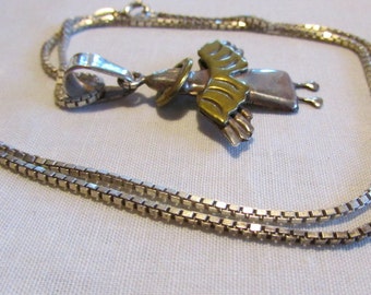 Sterling Silver and Brass Angel Necklace from Mexico