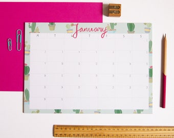Desk Pad Calendar / A4 Monthly Calendar / Illustrated Calendar