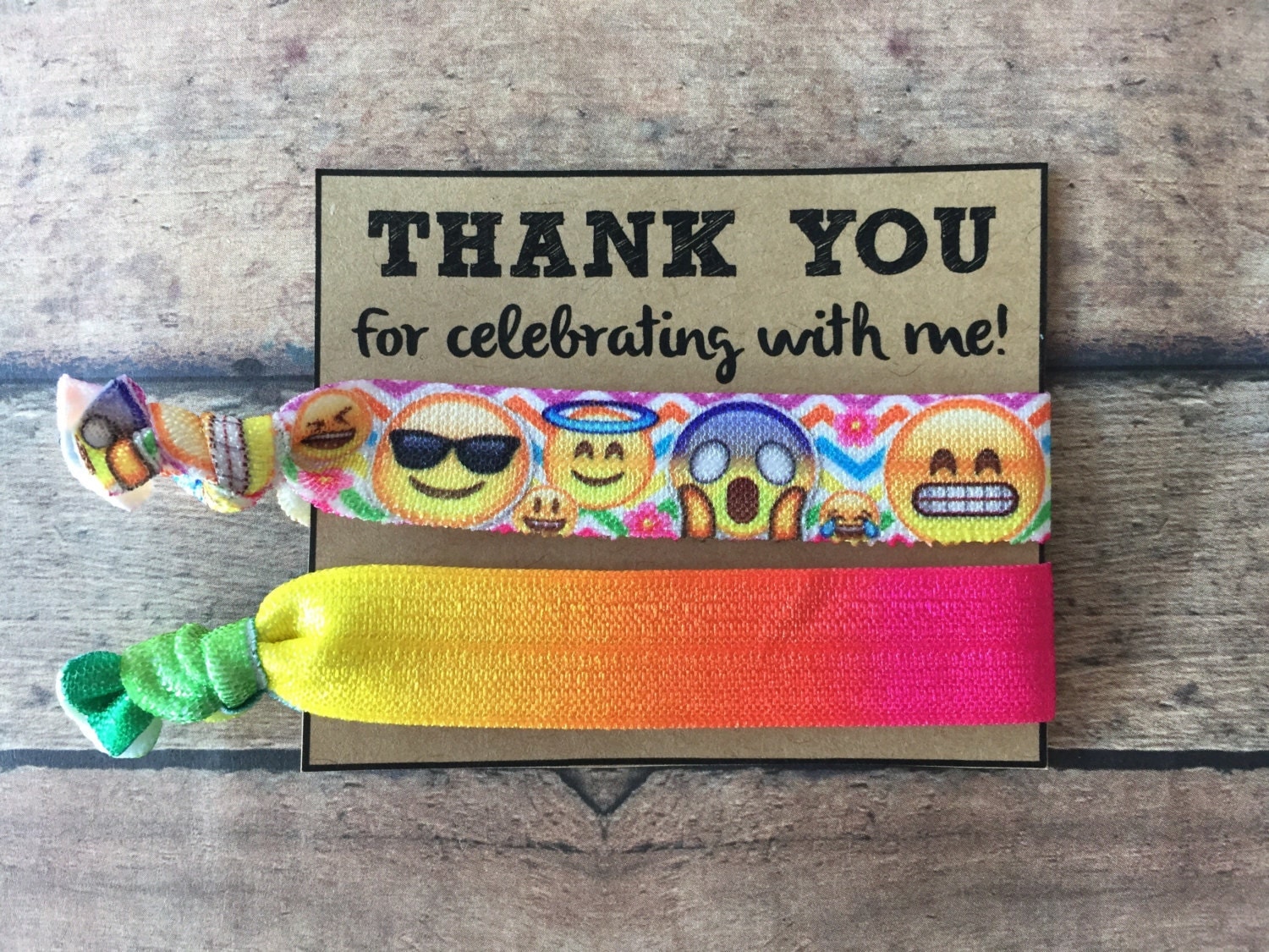 Emoji print hair ties emoji birthday party teen girl