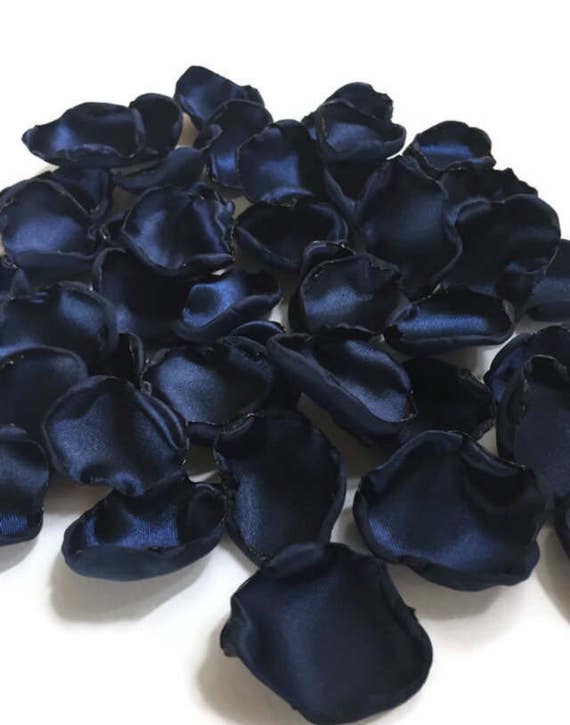 Navy Blue flower petals rose petals table decor flower girl