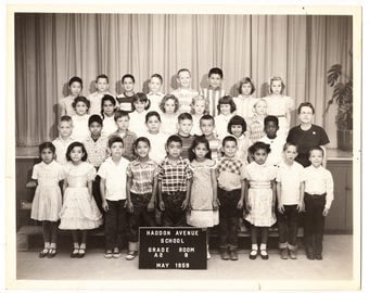 Picture Day, Black and White Class Photo, 1959, Second Grade, Haddon Ave. School, Pacoima CA School Picture