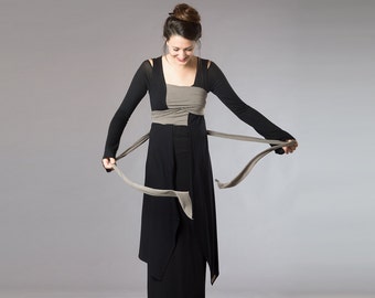 Asymmetrical Top, Vest, Women's Vest, Wrap Top, Maternity Gown, Black Clothing, Plus Size Clothing, Wearable Art, Japanese Clothing, Fashion