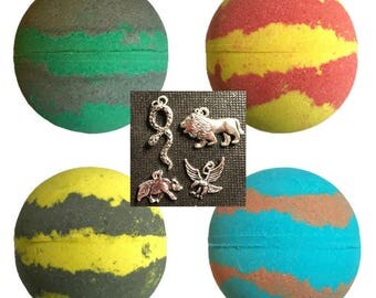 Surprise CHARM Hogwarts Houses XL Bath Bomb - Harry Potter Bath Bombs // Gryffindor //Ravenclaw // Slytherin // Hufflepuff // Jewelry Bomb