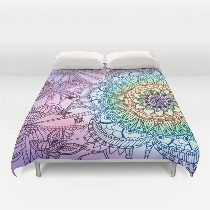 Mandala Duvet Cover Mandala Duvet Cover Hand Drawn Summer Flower Bedding Bed Sheets Colorful Covers Bedroom King Size Twin Full