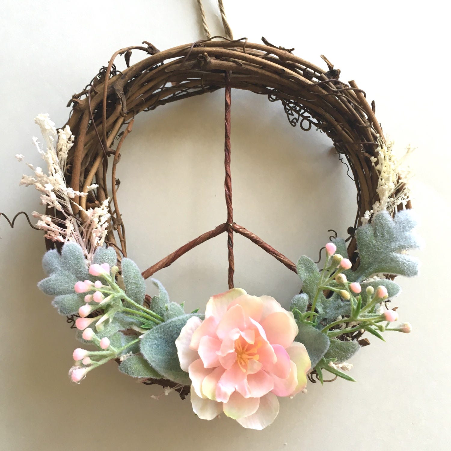 Peace Sign Wreath/Modern Wreath/Boho Wreath/Farmhouse