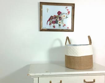 Burlap Storage Basket, Storage Basket, Basket, Storage, Storage Bin, Fabric Bin, Storage Tote, Tote, clothing storage