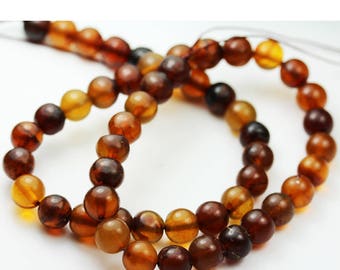 One full strand 100% Genuine Baltic Amber Beads, Center drilled Round Shape ,9mm Round-GEM1270