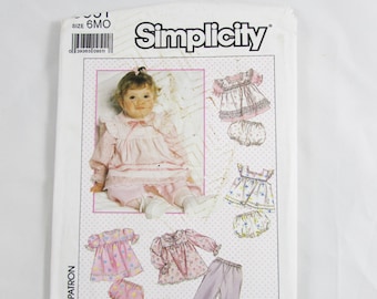 Vintage Simplicity Pattern 9351, Baby Girl Pants, Top, Pinafore, Bloomers - Uncut
