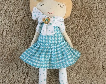 Felt and fabric doll-soft doll-handmade doll