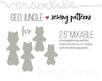 GEO Fur | Cloth Pad Pattern | 4 lengths bundle | 2.5" Snapped Width