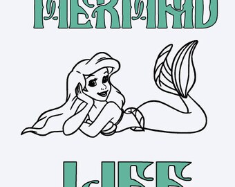 Free Free 176 Little Mermaid Outline Svg SVG PNG EPS DXF File