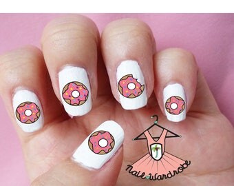 30 Donut Nail Decals (Waterslide Nail Decal)