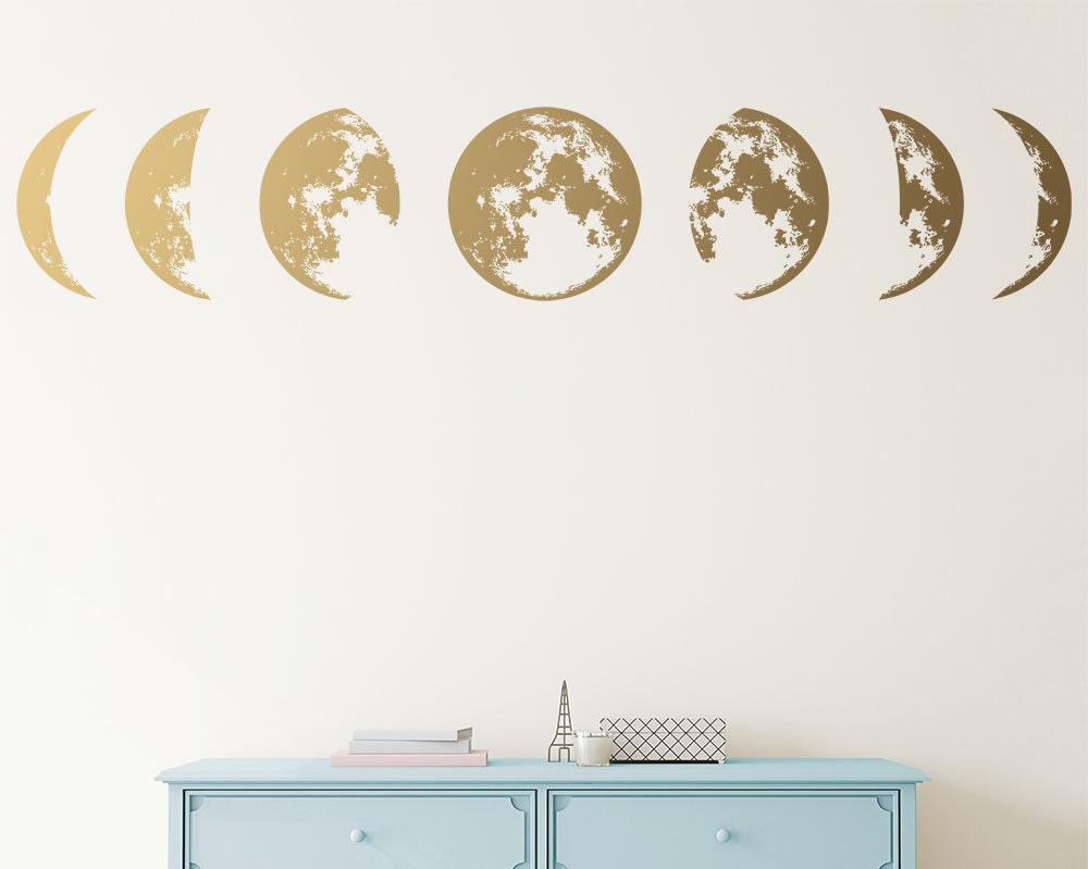 Moon Phases Wall Decal Moon Phases Decor Modern Decals