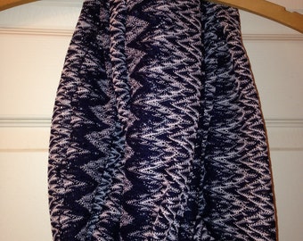 Navy and White Infinity Scarf