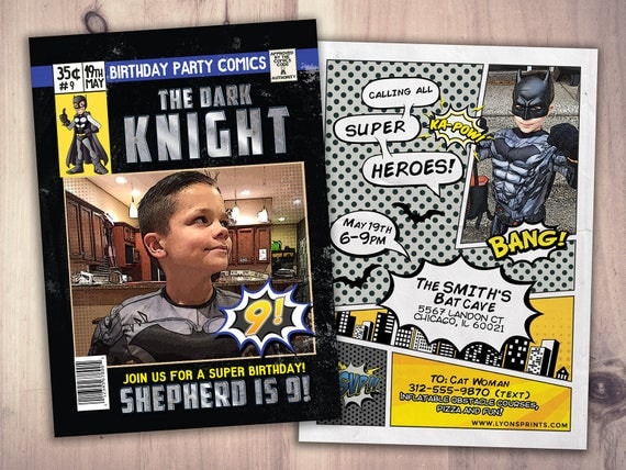 Comic birthday invitation / Avengers / super hero invitation / comic invitation / comic book, vintage comic, hero invite, Il_570xn