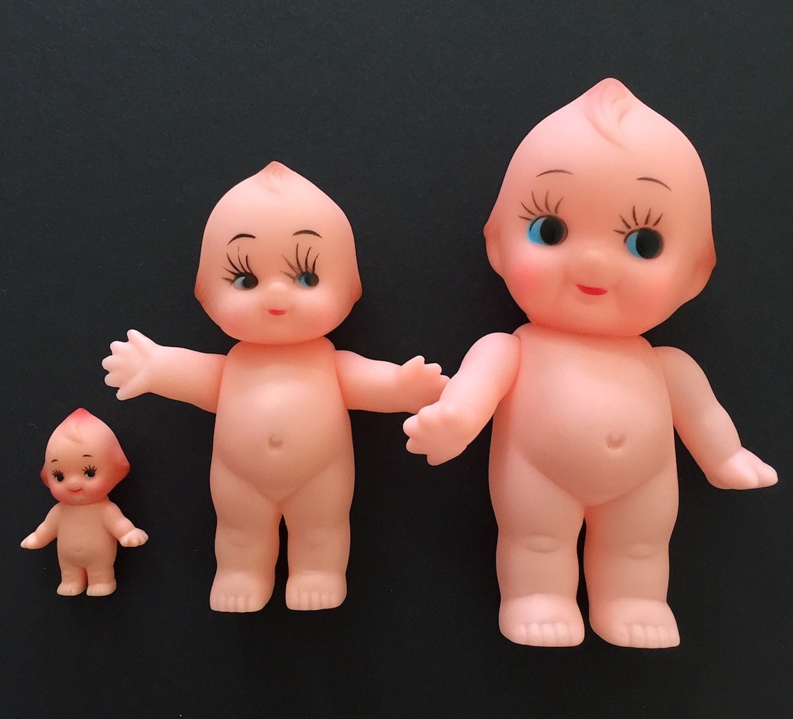 Lot of THREE vintage style retro Japan made Kewpie dolls in different