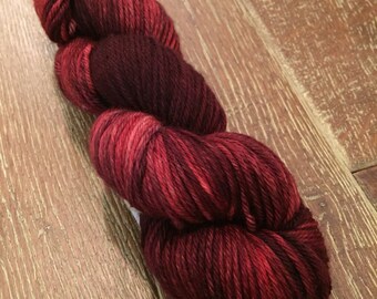 Hand Dyed Superwash Merino DK/Light Worsted Yarn Wool, 100g/3.5oz, 'Judas'