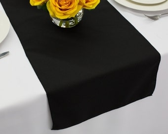 Black Table Runner Polyester | Wedding Table Runners
