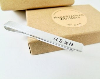Personalised Tie Clip Personalized Wedding Gift Custom Stamped Ushers Best Man Groomsmen Valentines Gift Boyfriend Father's Day in Gift Box