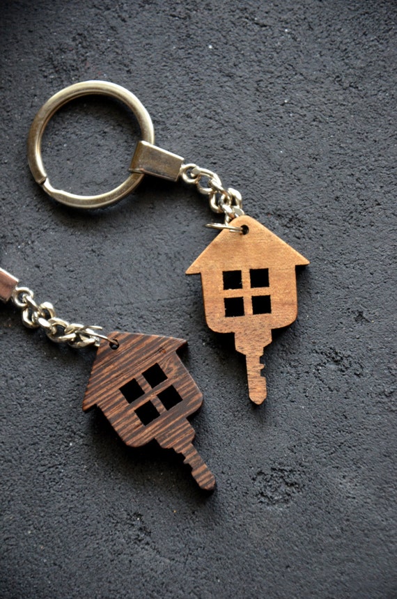 House Key Chain Wooden Personalized Keychain Custom Key Ring