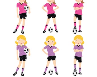 Soccer girl clipart | Etsy image.