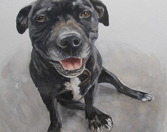 Custom Pet Portrait, favorite animals, original watercolor portrait pets to order