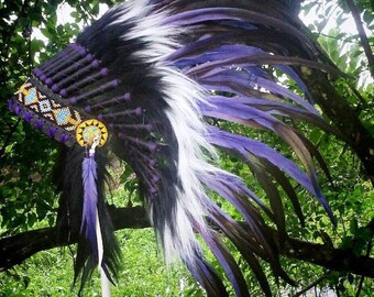 PRICE REDUCED! Native American inspired Clothing, Indian style Headdress, Burning man, Tomorrowland, Rave Headdress, Festival clothing, edc