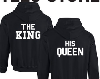 King & Queen Hoodie Set / Couple Hoodies/ Wedding Hoodies / Groom Hoodie / Bride Hoodie / Popular Black Hoodies / Tumblr / Instagram / 552