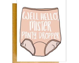 Panty Dropper, Granny Panties, Funny Valentines Card, Card for Him, Funny Love Card, Card for Boyfriend, Card for Him, Anniversary Card