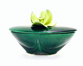 Vintage Box Capodimonte Vanity Trinket Box Mid-Century Glass What Not Catch All