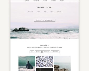 Responsive Wordpress Theme | Coastal | Portfolio, Blog and eCommerce Design | Self-Hosted WordPress.org | Genesis Child Theme