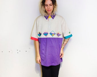 Early 90s T-Shirt Genmuir ColorBlock Street Style
