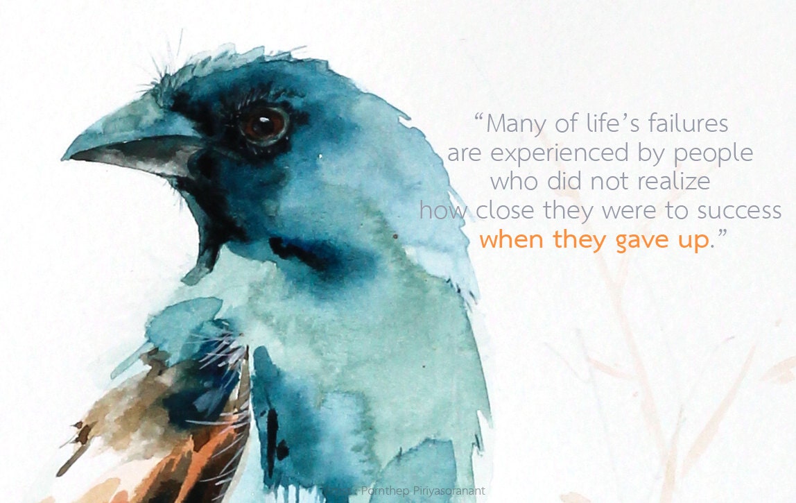 Bird art inspirational quote meaningful and precious image