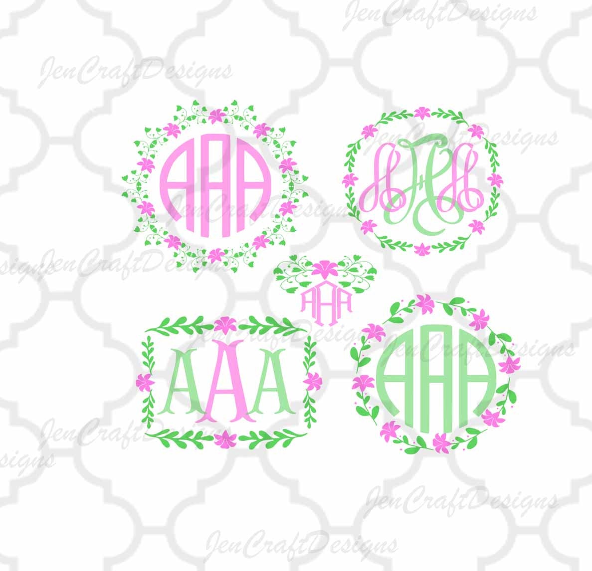 Download Floral Monogram Frames svg Floral Frames Spring Monogram