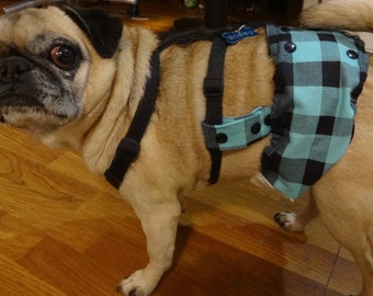 Male Dog Diaper/Belly Band That Stays On! Straps Attach To Any Harness (Not Included) Adjustable and Reusable.