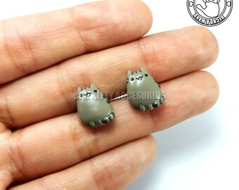 Pusheen Inspired Stud Earrings, Surgical Steel Posts