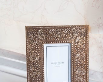 ornamental brass photo frame, Photo Frame, brass frame, gold frame