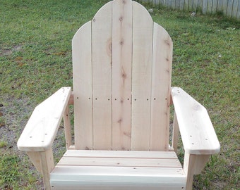 Cedar adirondack chair, Pine adirondack chair, wood lawn chair, wood deck chair, wood patio chair, wood adirondack chair
