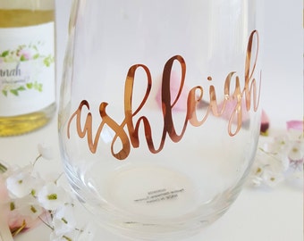 DIY Bridal Party Glass Decal sticker- Ideal for Stemless Wine Glass Decals Stickers - all lowercase letters
