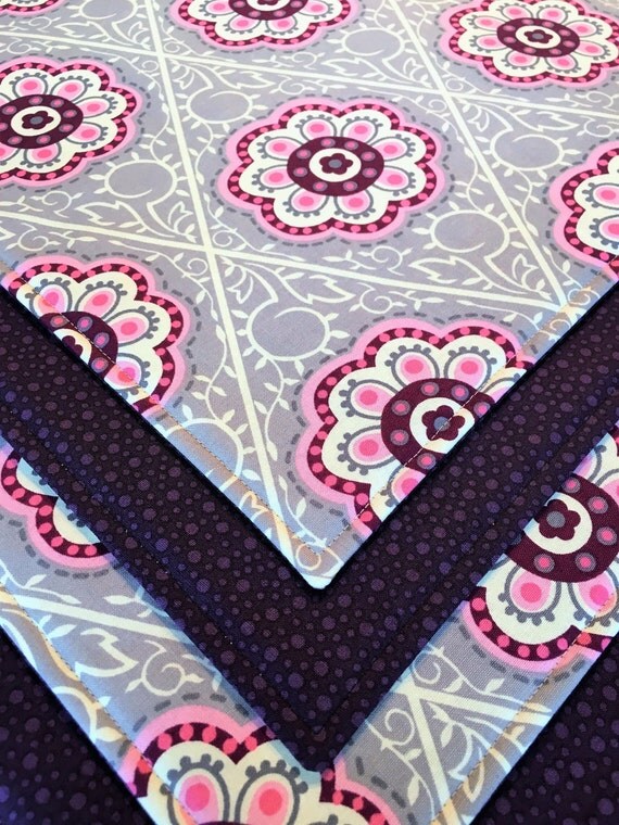 SALE Purple Floral Placemats Set of 4 Placemats Purple
