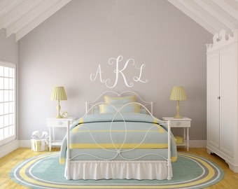 Stylish Monogram Wall Decal, Vine Monogram Wall Decal, Dorm Wall Decal, Monogram Wall Decal, Vinyl Wall Monogram, Monogram Wall Sticker