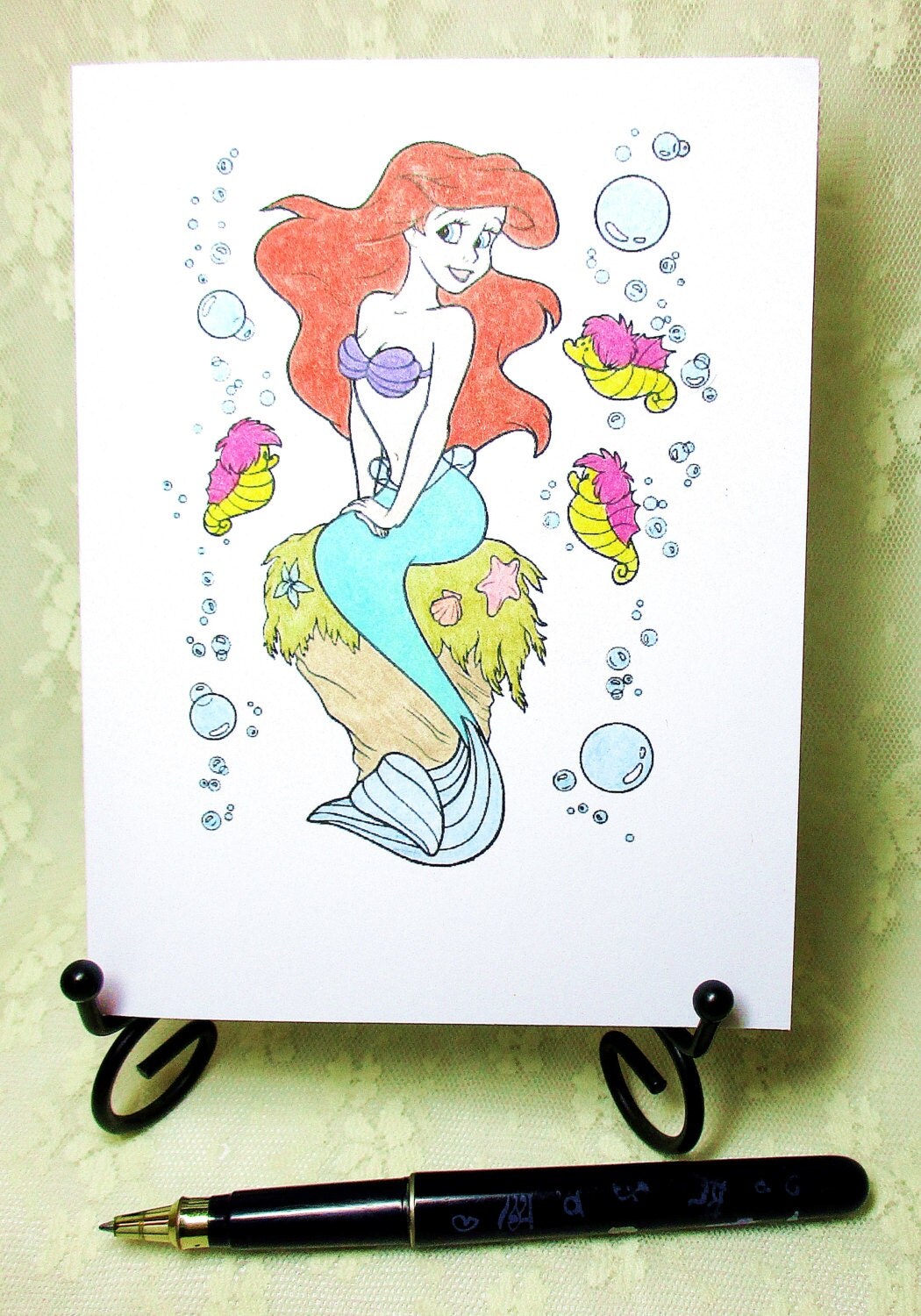 The Little Mermaid Card: Add a Greeting or Leave Blank