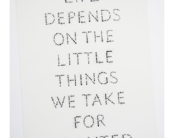 Positive quote, typography graphic illustration, life quotes, ant art print, insect words, creepy crawly text, digital fonts, ink drawing