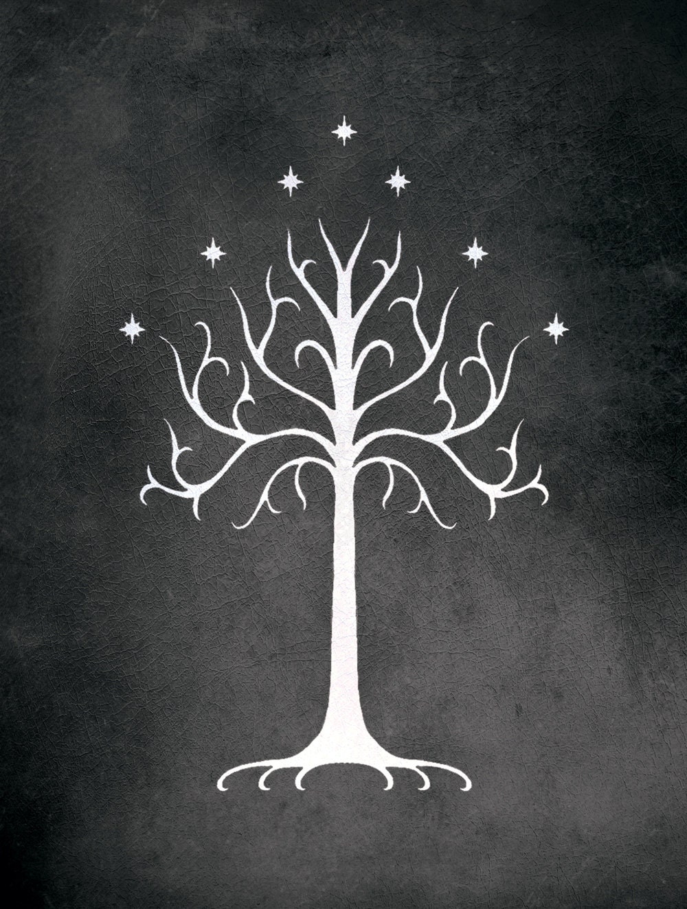 Lord of the Rings White Tree of Gondor Fan Art Digital Print