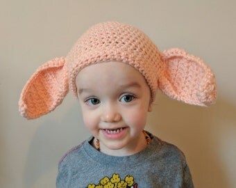 Dobby Beanie. Child Size Small Beanie. Handmade Crocheted Harry Potter Inspired Beanie. Fun Soft Ears. Crocheted hat. Fun gift.