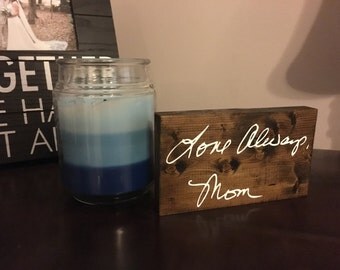 Small Nightstand Custom Handwriting Wooden Sign - Memorial Keepsake Wooden Sign - Remembering Loved Ones Keepsake - Custom Vinyl Sign