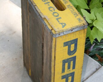 1976 Pepsi-Cola Crate//Wooden Crate//Advertising Crate//Upcycle Crate//Vintage Pepsi-Cola Crate
