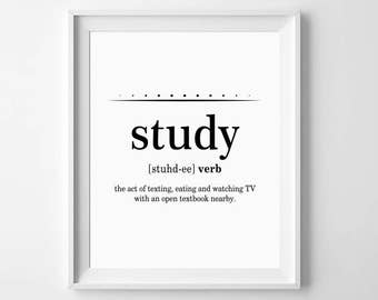 Student Gifts Study Definition Dorm Room Poster College Gift Student Gifts Study Definition Dorm Room Poster College Gift