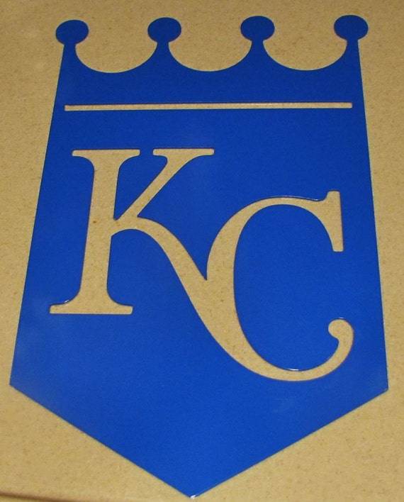 Kc Kansas City Royals Crown Baseball Logo Metal Wall Art Decor 645